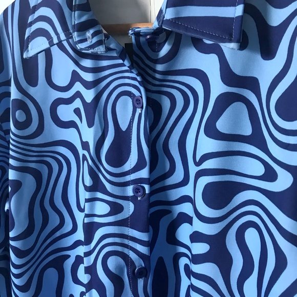 Fashionnova // Lindsee Printed Short Set - XS, Blue - Picture 3 of 14